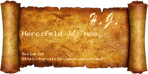 Herczfeld János névjegykártya