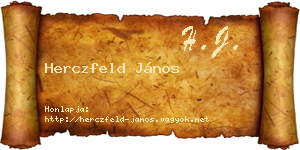 Herczfeld János névjegykártya
